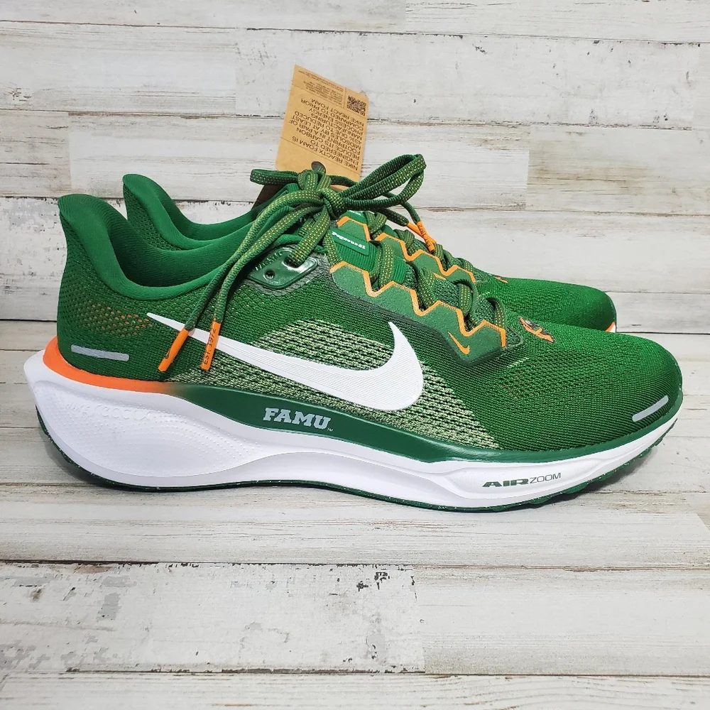 Nike Air Zoom Pegasus 41 "FAMU" Green Orange Shoes Men's Size 9.5 FZ5112-300 - Picture 2 of 11
